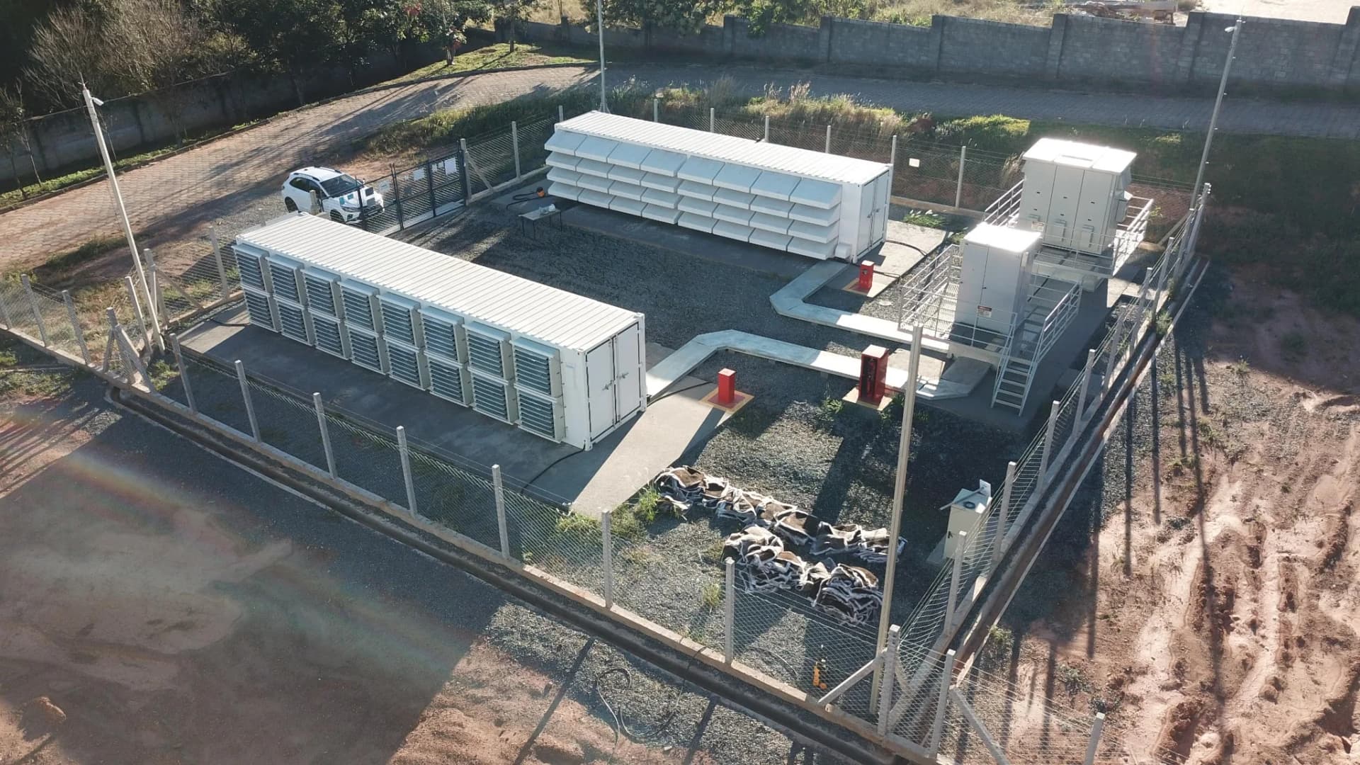 Vista aérea da infraestrutura crítica executada pela Curva C Energia